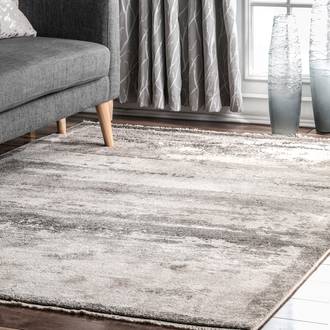 Rugs USA Gray Hectoria Abstract Ombre Fringe rug - Contemporary Rectangle 6'' 7