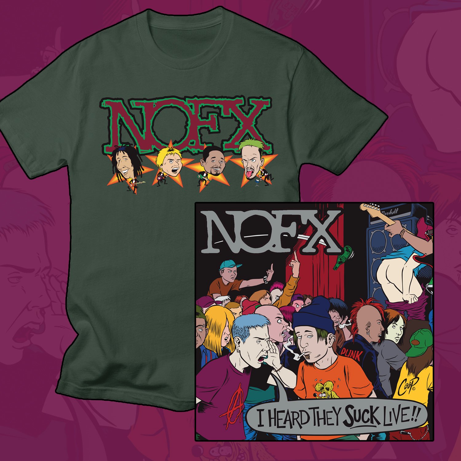 NOFX - I Heard They Suck Live COLOR VINYL Bundle