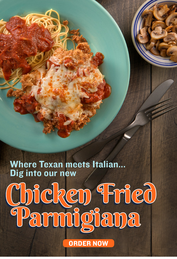 Where Texan meets Italian.. Dig into our new Chicken Fried Parmigiana