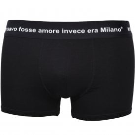 Milan Love Quote Boxer Trunk, Black