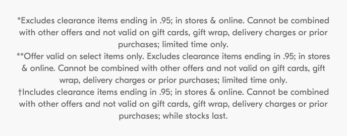*Excludes clearance items ending in .95