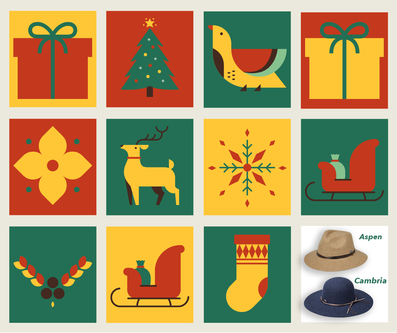 12 Days of Hats - 25% off Cambria and Aspen