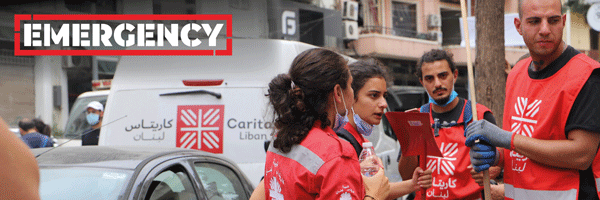 CAFOD partners distributing aid in Beirut