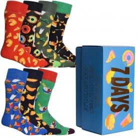 7-Pack Seven Days of Food Socks Gift Box