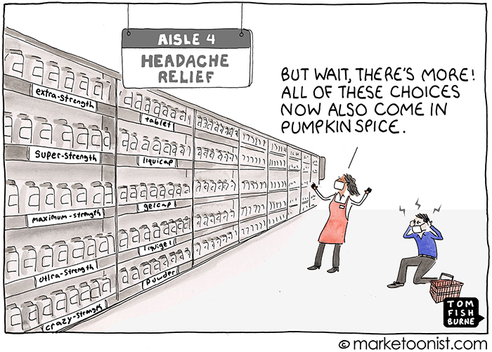Product Choice Overload cartoon