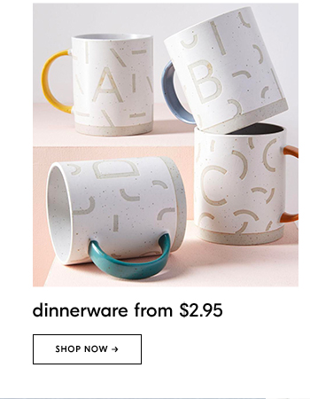 dinnerware from $2.95. SHOP NOW