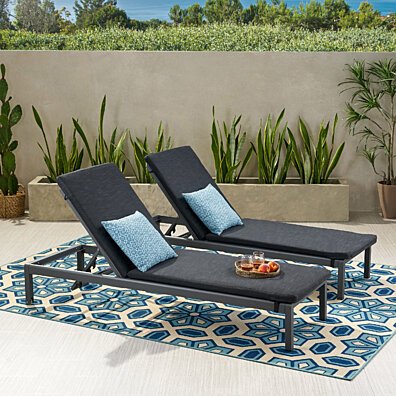 Mavis Outdoor Fabric Lounge Cushion (Set of 2)