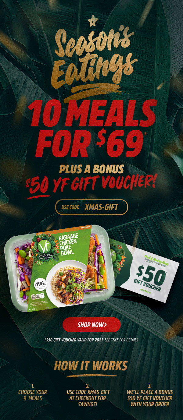 10 Meals for $69 Plus a Bonus $50 YF Gift Voucher