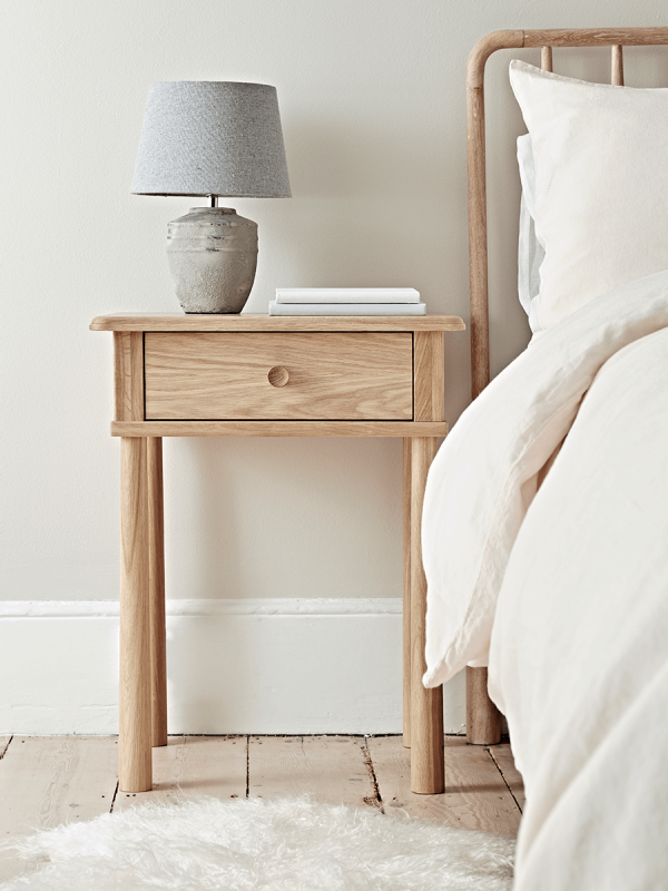 Bergen Oak Bedside Table - Natural