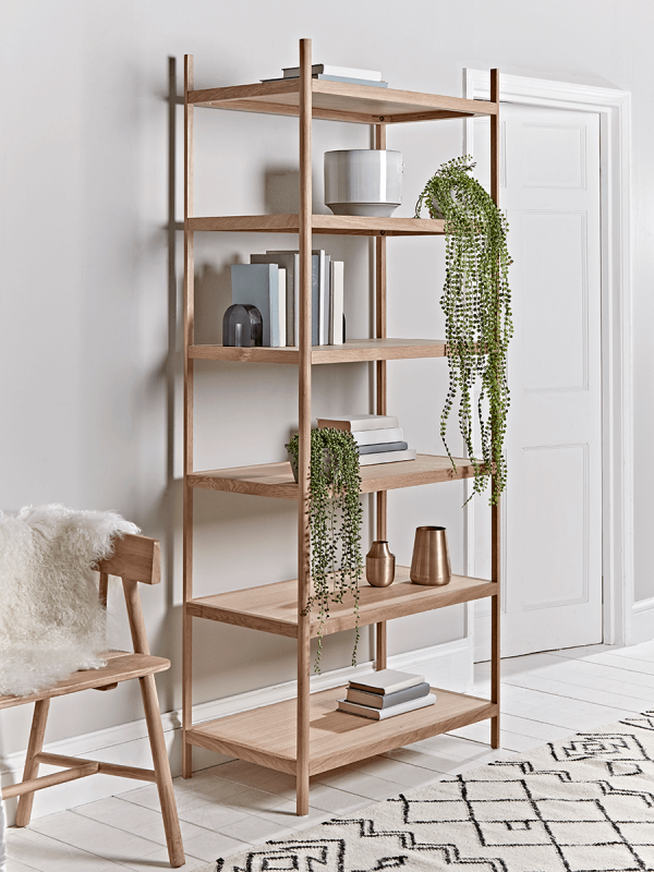 Tall Oak Shelving Unit