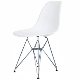 Style Eiffel Cool White Plastic Retro Side Chair