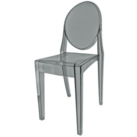 Smoke Grey Ghost Style Plastic Victoria Dining Chair