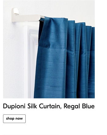 Dupioni Silk Curtain, Regal Blue