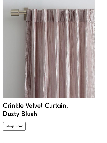 Crinkle Velvet Curtain, Dusty Blush