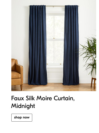 Faux Silk Moire Curtain,Midnight
