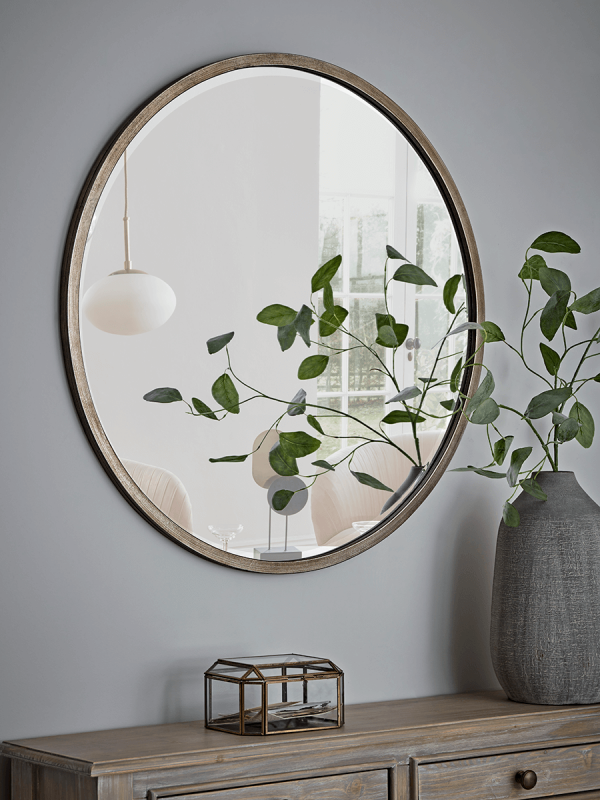 Antique Soft Gold Round Mirror