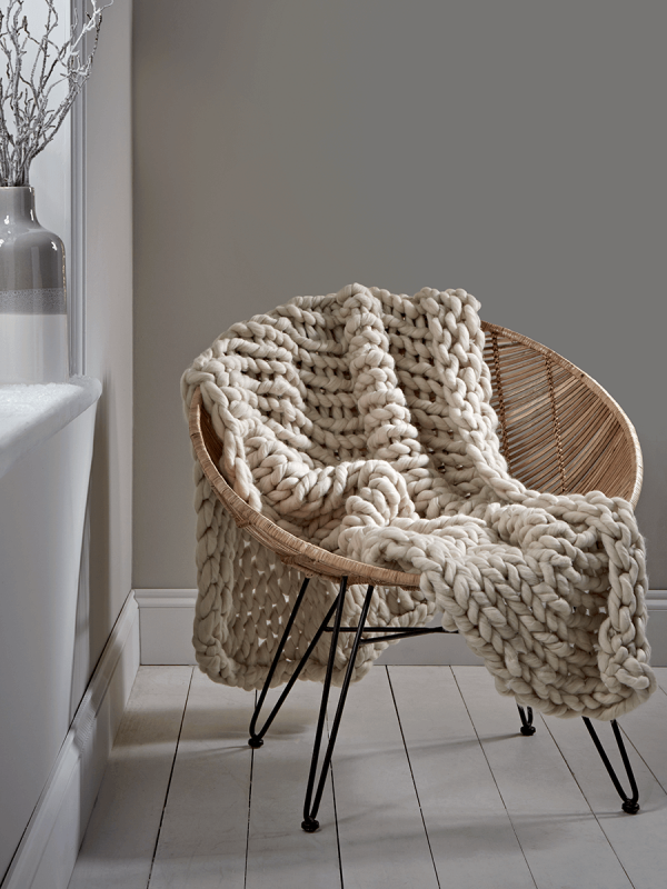 Chunky Knit Throw - Cream