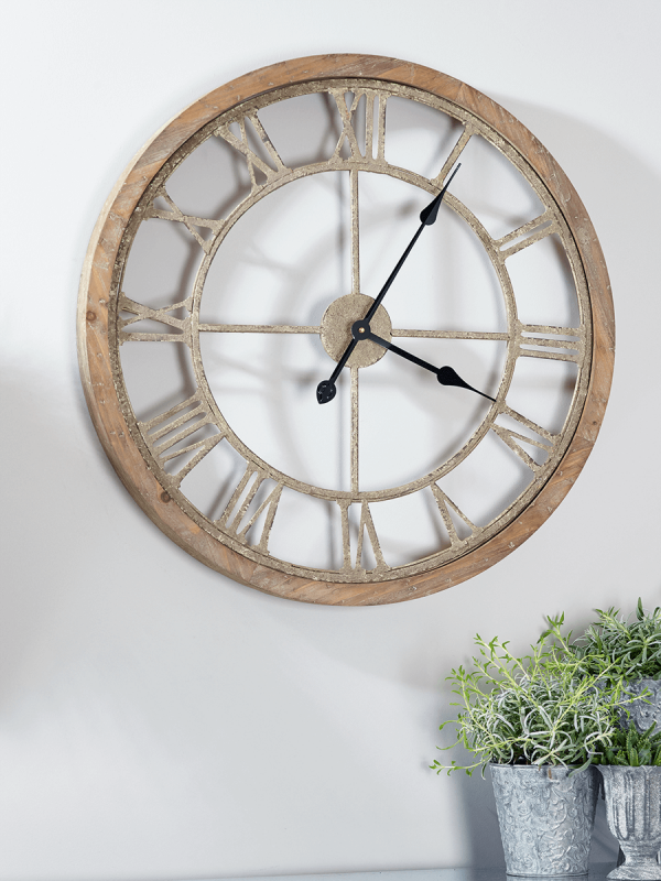 Weathered Wood Cut Out Clock