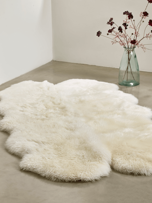 Sumptuous Sheepskin Quad Rug - Ivory