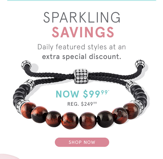 Sparkling Savings! Men''s Beaded Bracelet, Now $99.99