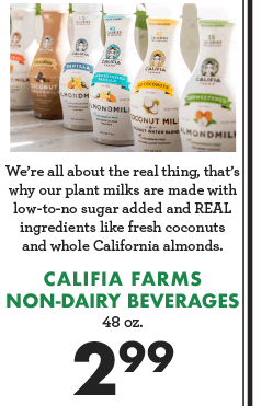 Califia Farms Non-Dairy Beverages - $2.99