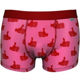 Thumbs Up Boxer Trunk, Pink/red