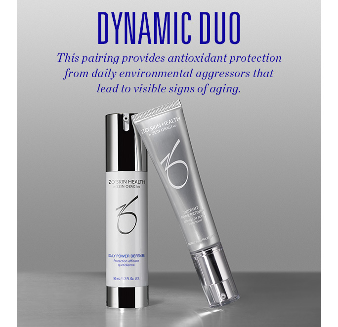 DYNAMIC DUO. This pairing provides antioxidant protection from daily environmental aggressors that lead to visible signs of aging.
