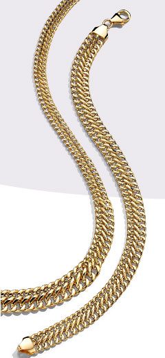 14K Yellow Gold Infinity Chain Necklace and Bracelet