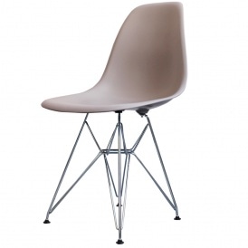 Style Eiffel Light Grey Plastic Retro Side Chair