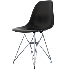 Style Eiffel Black Plastic Retro Side Chair