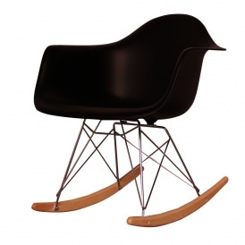 Style Black Plastic Retro Rocking Chair
