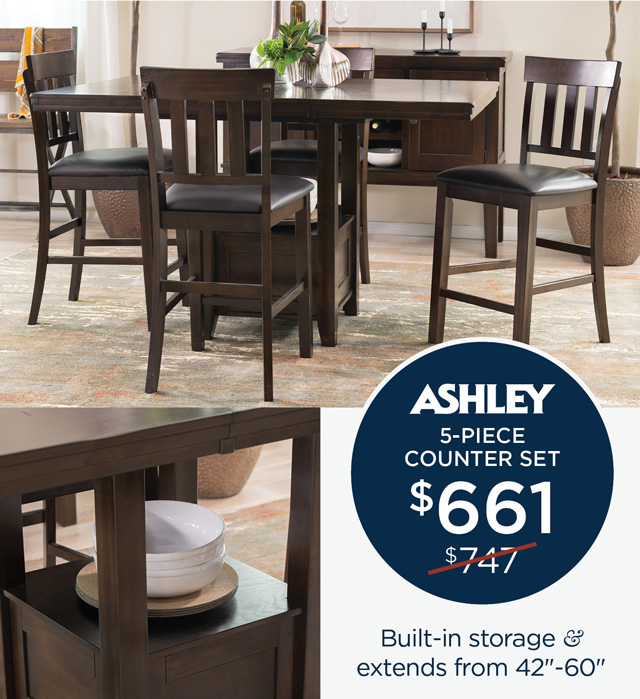 Five-Piece Casual Dining Set in Brown