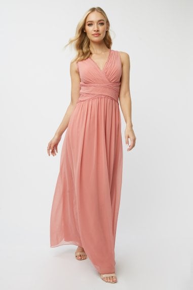 Bridesmaid Corrina Desert Rose Lace-Trim Maxi Dress