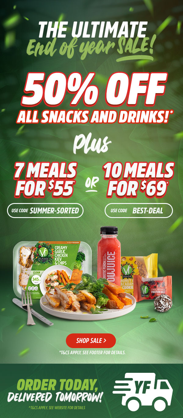 Get 50% ALL Snacks & Drinks PLUS your favourite meal deal 