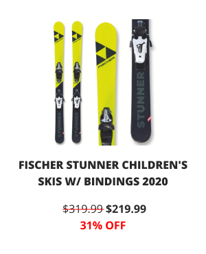 FISCHER STUNNER CHILDREN''S SKIS W/ FJ4 AC SLR SKI BINDINGS 2020