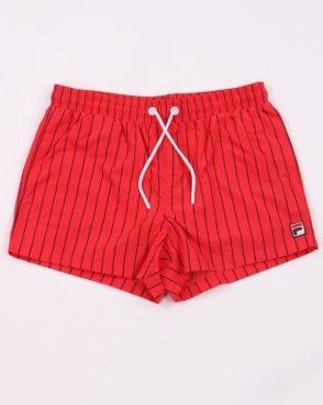 Fila Vintage Pinstripe Swim Shorts Red/navy
