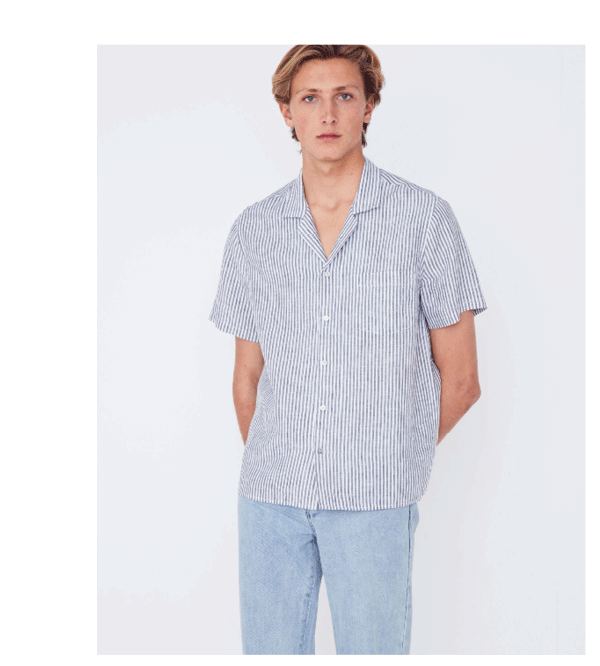 Malibu Shirt Indigo Stripe | Assembly Label