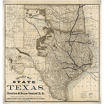 Old Map of Texas 1876 Vintage Historical Wall map Antique Restoration Hardware Style Map Texas state Map Texas Map Texas Wall Art Fine Print