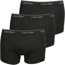 3-Pack Pure Cotton Classic-Fit Boxer Trunks, Black