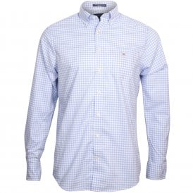 Regular Fit Broadcloth Gingham Shirt, Capri Blue
