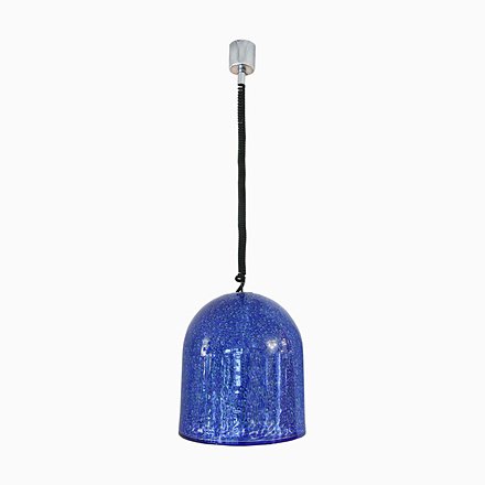 Image of Blue Pendant Lamp by Gae Aulenti for Vistosi, 1970s