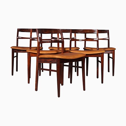 Image of Rosewood Dining Chairs by Henning Kj?rnulf, 1970s, Set of 6