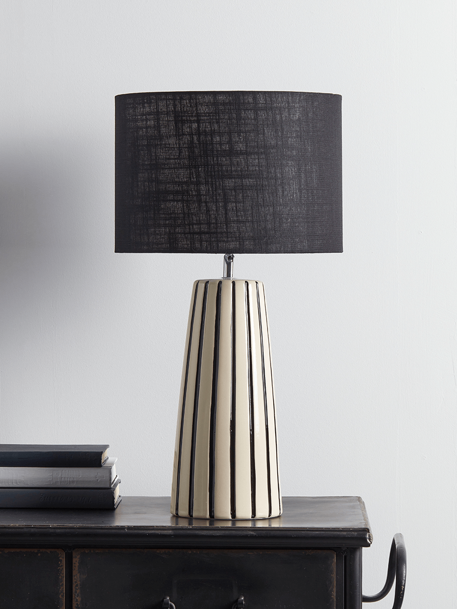 NEW Monochrome Striped Table Lamp