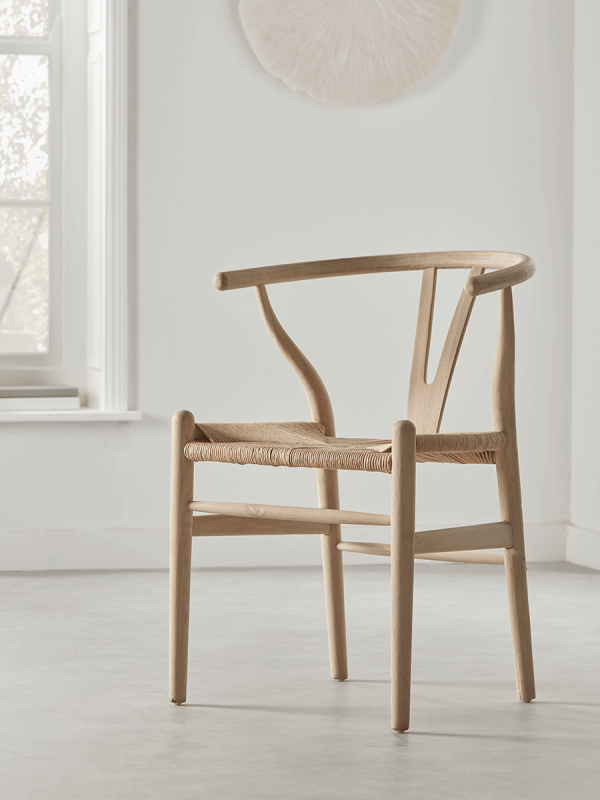 NEW Raw Oak Bow Back Dining Chair