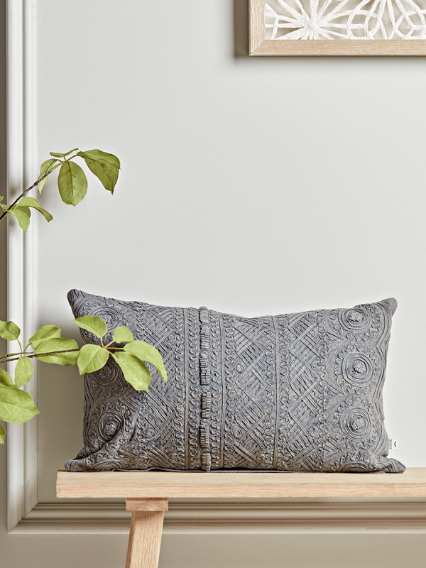 Grey Textured Cushion