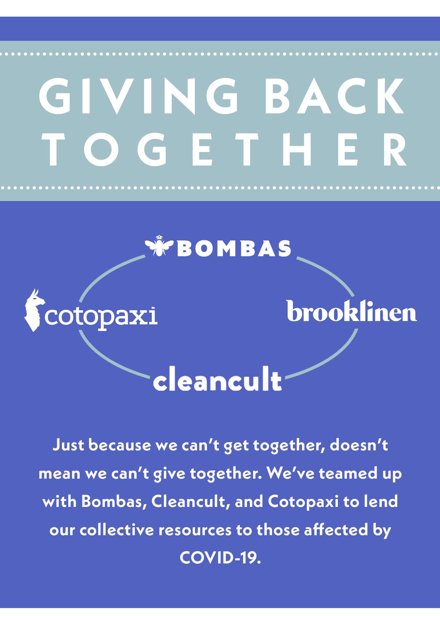 We are giving back together.