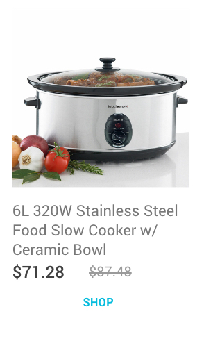 Maxim Kitchen Pro 6L 320W Stainless Steel Food Slow Cooker w/ Ceramic Bowl/Pot