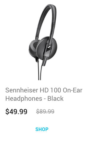 Sennheiser HD 100 On-Ear Headphones - Black