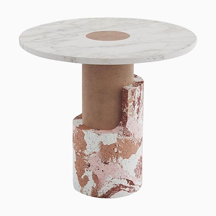 Image of Sculpted Contemporary Marble Side Table by Dooq