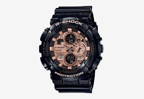 G-Shock Analog-Digital Resin Black Matte And Rose Gold Mens Watch